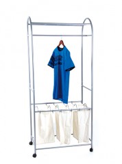 3-bag Rolling Laundry Sorter With Garment Rack