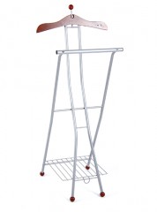 Metal Suit Valet Wooden Rack Stand Organizer