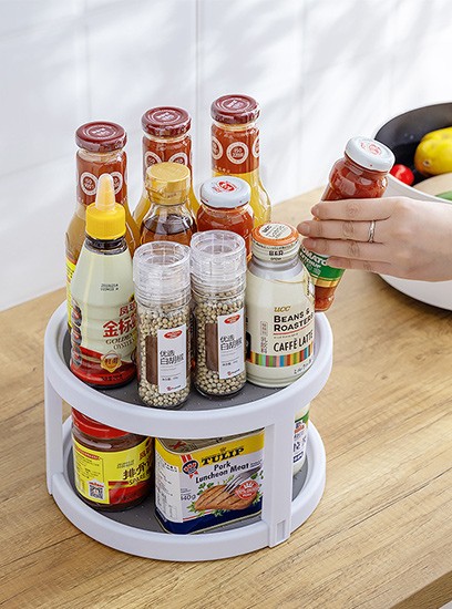 BC820-2 Double Lazy Susan Spice Rotating Organizer Rack